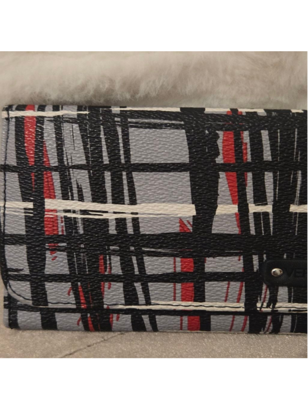 Women's Vera Bradley Gray Black Red Plaid Wallet One Size - Picture 3 of 9